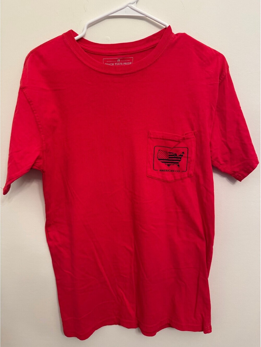 Peach State Pride red American Co graphic pocket T-shirt